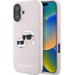 Karl Lagerfeld Silicone Case Heads Print MagSafe for iPhone 16 - Pink - (KF002229-0)