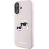 Karl Lagerfeld Silicone Case Heads Print MagSafe for iPhone 16 - Pink - (KF002229-0)