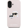 Karl Lagerfeld Silicone Case Heads Print MagSafe for iPhone 16 - Pink - (KF002229-0)