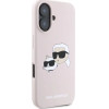 Karl Lagerfeld Silicone Case Heads Print MagSafe for iPhone 16 - Pink - (KF002229-0)