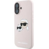 Karl Lagerfeld Silicone Case Heads Print MagSafe for iPhone 16 Plus - Pink - (KF002230-0)