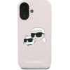 Karl Lagerfeld Silicone Case Heads Print MagSafe for iPhone 16 Plus - Pink - (KF002230-0)