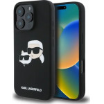 Karl Lagerfeld Silicone Case Heads Print MagSafe for iPhone 16 Pro - Black - (KF002227-0)