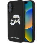 Karl Lagerfeld Silicone Case Nauble Heads Print MagSafe for iPhone 16 Plus - Black - (KF002226-0)