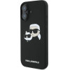 Karl Lagerfeld Silicone Case Nauble Heads Print MagSafe for iPhone 16 Plus - Black - (KF002226-0)