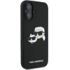 Karl Lagerfeld Silicone Case Nauble Heads Print MagSafe for iPhone 16 Plus - Black - (KF002226-0)