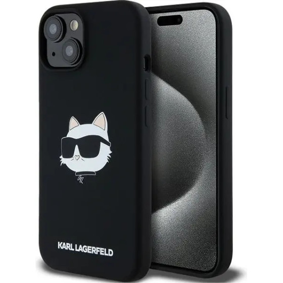 Karl Lagerfeld Silicone Choupette Head MagSafe Case for iPhone 15 Plus / 14 Plus - Black - (KF002092-0)