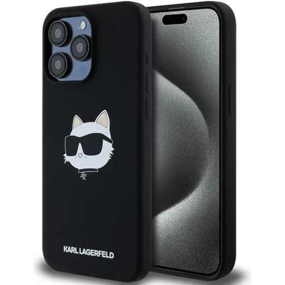 Karl Lagerfeld Silicone Choupette Head MagSafe case for iPhone 15 Pro - black - (KF002047-0)