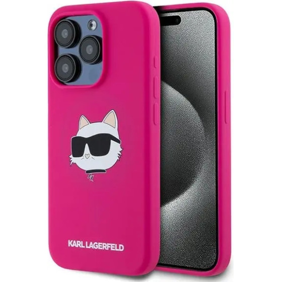 Karl Lagerfeld Silicone Choupette Head MagSafe case for iPhone 15 Pro - pink - (KF002095-0)