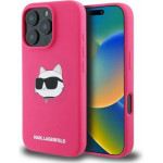 Karl Lagerfeld Silicone Choupette Head Print MagSafe iPhone 16 Pro Max Case - Fuchsia - (KF002240-0)