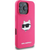 Karl Lagerfeld Silicone Choupette Head Print MagSafe iPhone 16 Pro Max Case - Fuchsia - (KF002240-0)