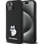Karl Lagerfeld Silicone Choupette Metal Pin case for iPhone 15 Plus / 14 Plus - black - (KF001880-0)