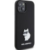 Karl Lagerfeld Silicone Choupette Metal Pin case for iPhone 15 Plus / 14 Plus - black - (KF001880-0)