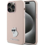Karl Lagerfeld Silicone Choupette Metal Pin case for iPhone 15 Pro - pink - (KF001877-0)