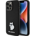 Karl Lagerfeld Silicone Choupette Metal Pin case for iPhone 15 Pro Max - black - (KF001882-0)