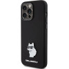 Karl Lagerfeld Silicone Choupette Metal Pin case for iPhone 15 Pro Max - black - (KF001882-0)