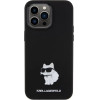 Karl Lagerfeld Silicone Choupette Metal Pin case for iPhone 15 Pro Max - black - (KF001882-0)