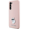 Karl Lagerfeld Silicone Choupette Metal Pin case for Samsung Galaxy S23+ - pink - (KF001996-0)