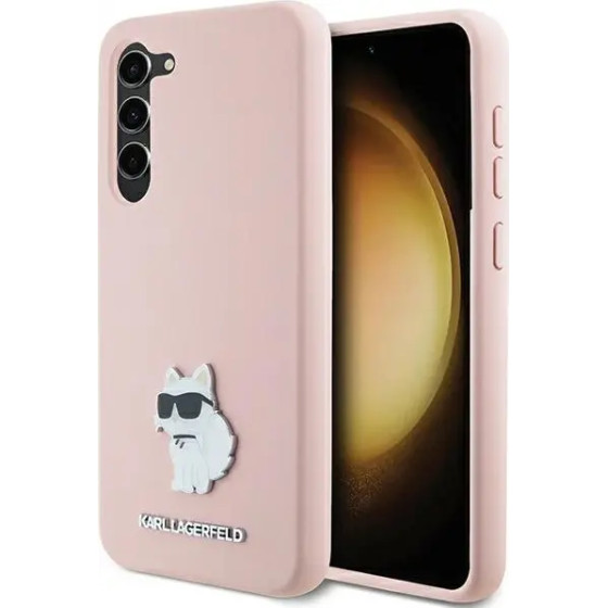 Karl Lagerfeld Silicone Choupette Metal Pin case for Samsung Galaxy S23+ - pink - (KF001996-0)