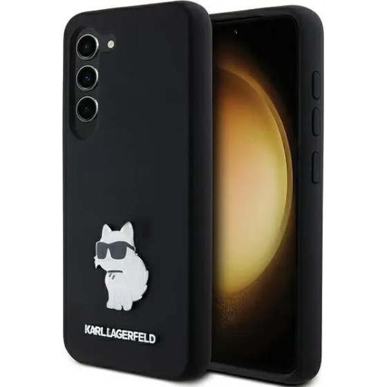 Karl Lagerfeld Silicone Choupette Metal Pin case for Samsung Galaxy S24 - black - (KF002011-0)