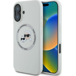 Karl Lagerfeld Silicone Double Heads And Circle MagSafe case for iPhone 16 beige - (KF002564-0)