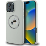 Karl Lagerfeld Silicone Double Heads And Circle MagSafe case for iPhone 16 Pro Max beige - (KF002566-0)