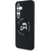 Karl Lagerfeld Silicone Double Heads And Circle MagSafe Samsung Galaxy S25 case black - (KF002489-0)