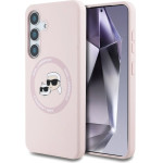 Karl Lagerfeld Silicone Double Heads And Circle MagSafe Samsung Galaxy S25 Case Pink - (KF002494-0)
