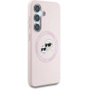 Karl Lagerfeld Silicone Double Heads And Circle MagSafe Samsung Galaxy S25 Plus Case Pink - (KF002495-0)