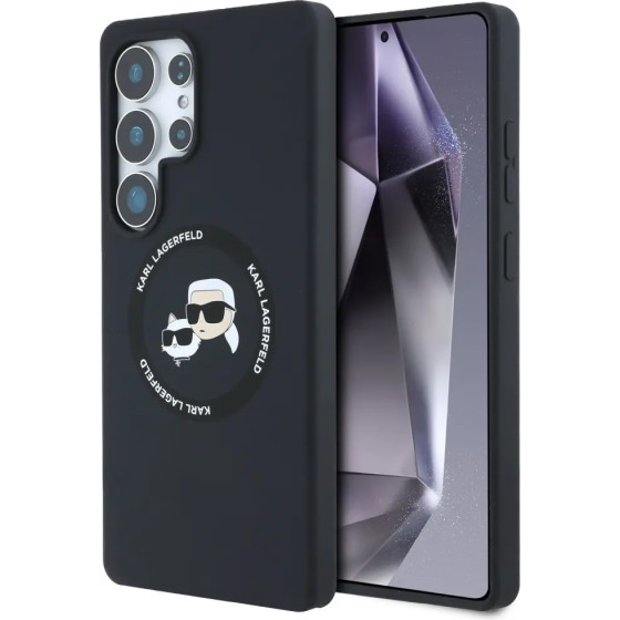 Karl Lagerfeld Silicone Double Heads And Circle MagSafe Samsung Galaxy S25 Ultra case black - (KF002491-0)