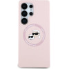 Karl Lagerfeld Silicone Double Heads And Circle MagSafe Samsung Galaxy S25 Ultra Case Pink - (KF002496-0)