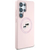 Karl Lagerfeld Silicone Double Heads And Circle MagSafe Samsung Galaxy S25 Ultra Case Pink - (KF002496-0)