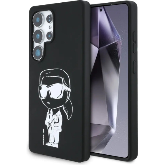 Karl Lagerfeld Silicone Graffiti Ikonik Printed Logo MagSafe Case for Samsung Galaxy S25 Ultra - Black - (KF002459-0)