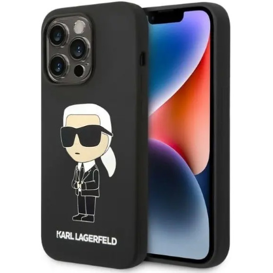 Karl Lagerfeld Silicone Ikonik MagSafe case for iPhone 14 Pro - black - (KF001372-0)