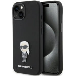 Karl Lagerfeld Silicone Ikonik Metal Pin case for iPhone 15 - black - (KF001871-0)