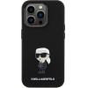Karl Lagerfeld Silicone Ikonik Metal Pin case for iPhone 15 Pro - black - (KF001873-0)