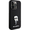 Karl Lagerfeld Silicone Ikonik Metal Pin case for iPhone 15 Pro - black - (KF001873-0)