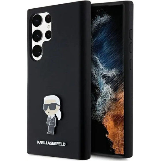 Karl Lagerfeld Silicone Ikonik Metal Pin case for Samsung Galaxy S24 Ultra - black - (KF002019-0)