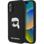 Karl Lagerfeld Silicone Karl Head Print MagSafe iPhone 16 Case - Black - (KF002233-0)