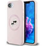 Karl Lagerfeld Silicone Karl&Choupette Heads MagSafe iPhone 16e Case - Pink - (KF002582-0)
