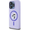 Karl Lagerfeld Silicone Karl&Choupette Heads Ring MagSafe Case for iPhone 15 Pro - Purple - (KF002216-0)