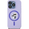 Karl Lagerfeld Silicone Karl&Choupette Heads Ring MagSafe Case for iPhone 15 Pro - Purple - (KF002216-0)