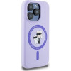 Karl Lagerfeld Silicone Karl&Choupette Heads Ring MagSafe Case for iPhone 15 Pro - Purple - (KF002216-0)
