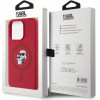 Karl Lagerfeld Silicone Karl&Choupette Heads Ring MagSafe Case for iPhone 15 Pro - Red - (KF002209-0)