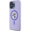 Karl Lagerfeld Silicone Karl&Choupette Heads Ring MagSafe Case for iPhone 15 Pro Max - Purple - (KF002217-0)