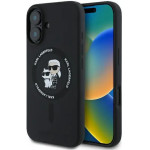 Karl Lagerfeld Silicone Karl&Choupette Heads Ring MagSafe Case for iPhone 16 Plus - Black - (KF002334-0)