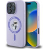 Karl Lagerfeld Silicone Karl&Choupette Heads Ring MagSafe Case for iPhone 16 Pro - Purple - (KF002219-0)