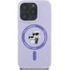 Karl Lagerfeld Silicone Karl&Choupette Heads Ring MagSafe Case for iPhone 16 Pro - Purple - (KF002219-0)