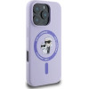 Karl Lagerfeld Silicone Karl&Choupette Heads Ring MagSafe Case for iPhone 16 Pro - Purple - (KF002219-0)
