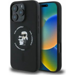Karl Lagerfeld Silicone Karl&Choupette Heads Ring MagSafe Case for iPhone 16 Pro Max - Black - (KF002208-0)